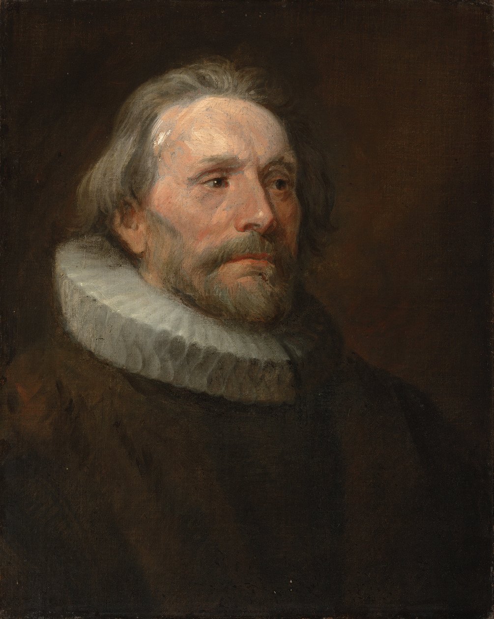 Huvudstudie av en man i en ruff av Anthony van Dyck