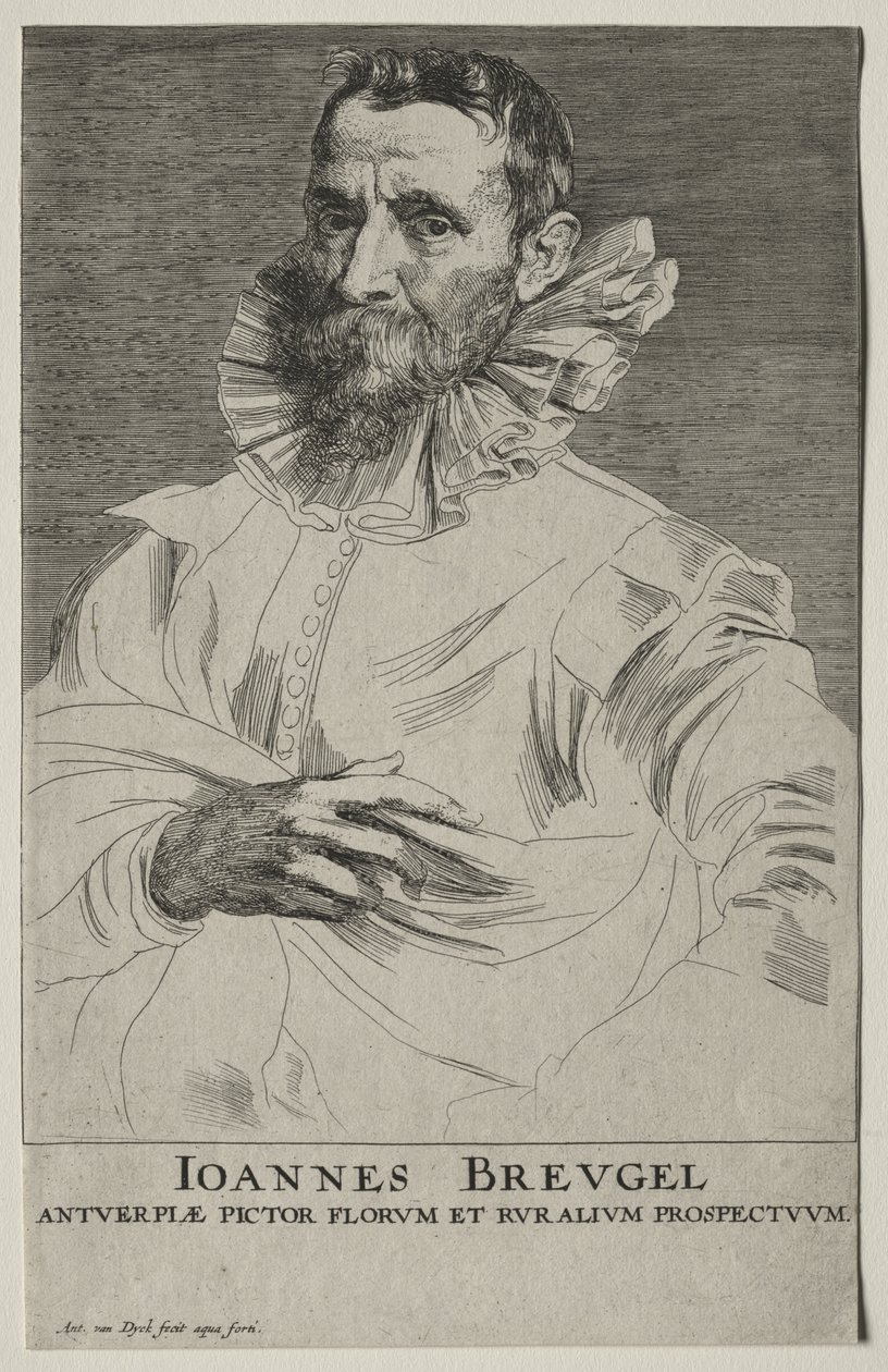 Porträtt av Jan Brueghel av Anthony van Dyck