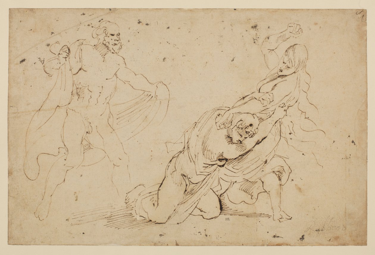 Junos hämnd på Callisto, ? - studie av en man och en kvinna attackerar en annan kvinna, 1621-c.1623 av Anthony van Dyck