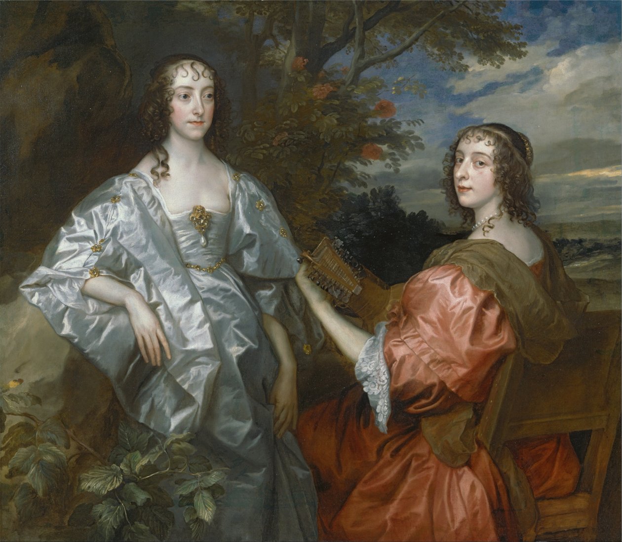 Katherine, grevinnan av Chesterfield, och Lucy, grevinnan av Huntingdon av Anthony van Dyck