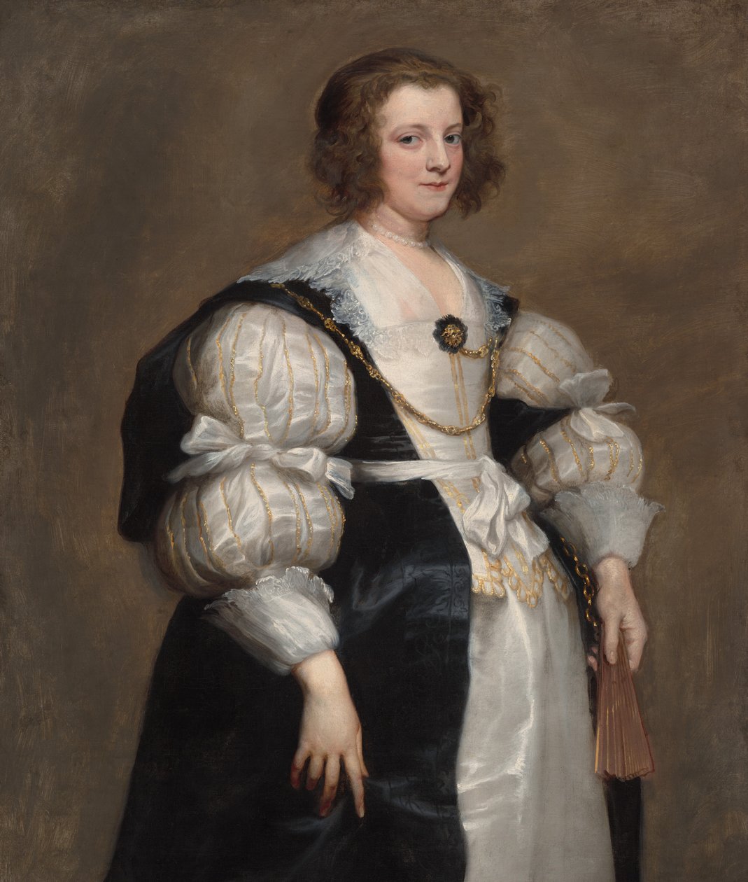 Dam med en fläkt, c. 1628. av Anthony van Dyck