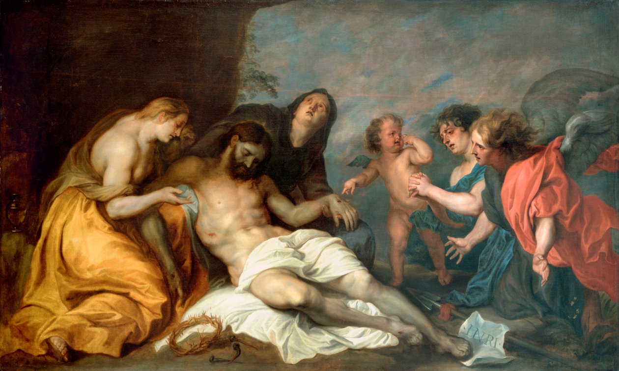 ""Lamentation sur la mort du christ"" (Klagan över Kristus) Målning av Anthony (Anton eller Antoon) Van Dyck (1599-1641) Olja på duk ca 1637-1640 Dim 156,5x257 cm Museo de Bellas Artes de Bilbao av Anthony van Dyck