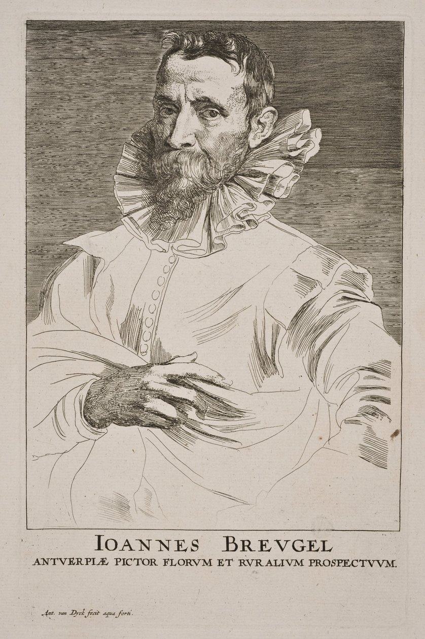 Porträtt av Jan Brueghel d.ä. av Anthony van Dyck