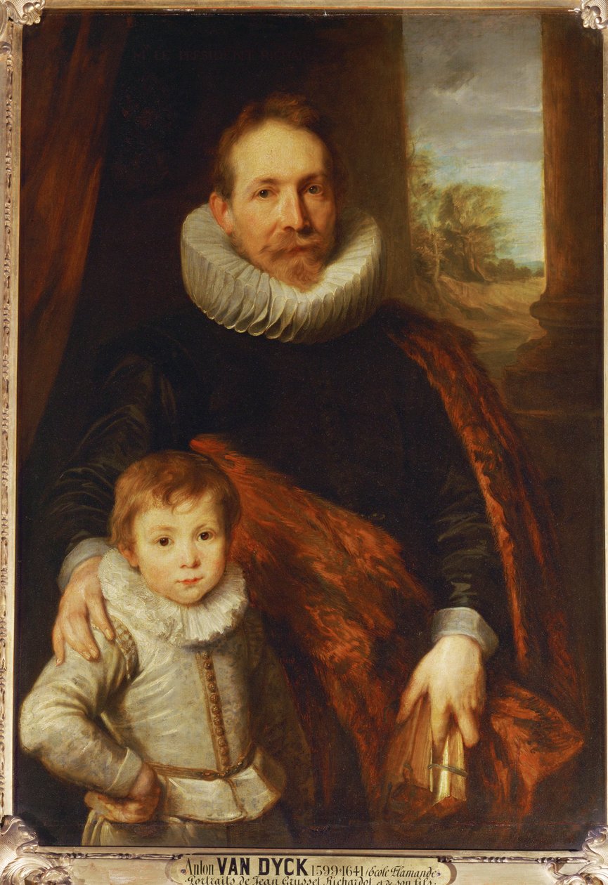 Porträtt av en far och en son, även känd som Guillaume Richardot ... av Anthony van Dyck