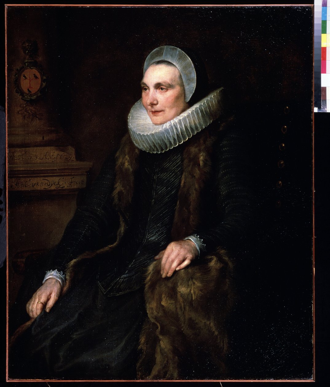 Porträtt av Maria Bosschaert (1605-1664) (Porträtt av Maria Boschaert). Peinture de Antoine (Anthonis, Anthony, Anton eller Antoon) van Dyck (1599-1641) av Anthony van Dyck