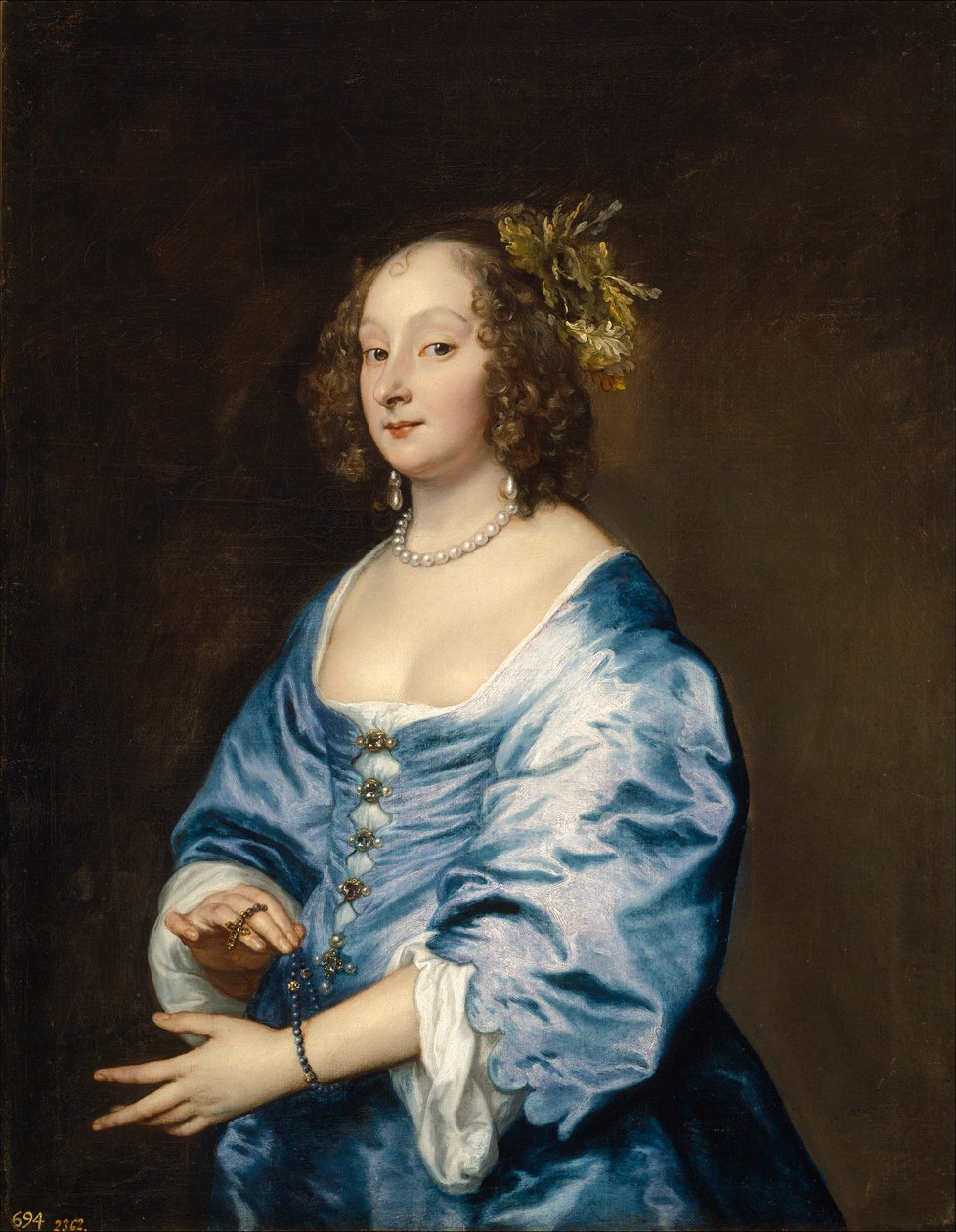 ""Porträtt av Mary Ruthvens fru av konstnären"" (Porträtt av Mary (nee Ruthven), Lady van Dyck) Målning av Anthony (Antoine) van Dyck (1599-1641) ca 1639 Dim 104x81 cm Museo del Prado, Madrid av Anthony van Dyck