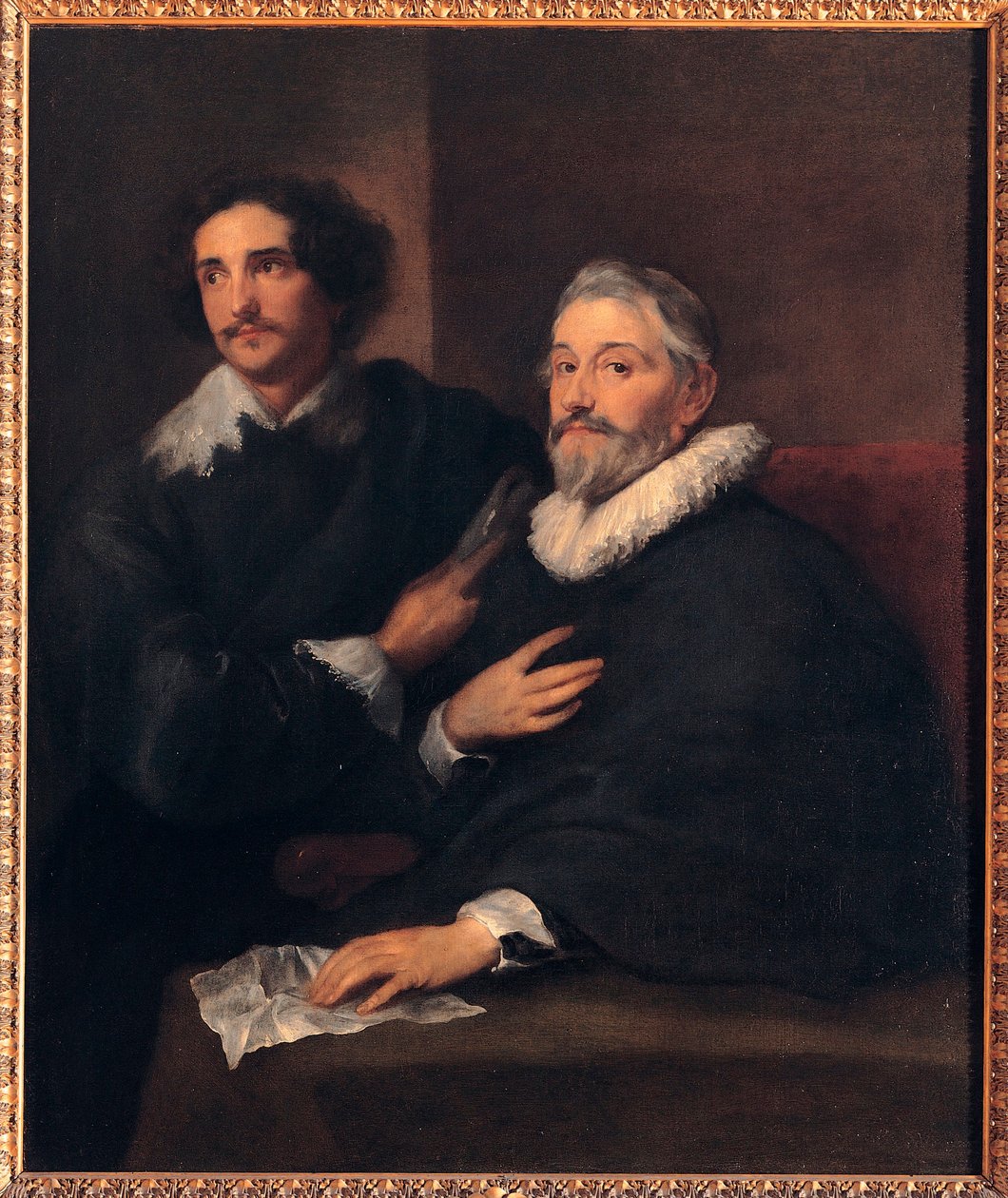 Porträtt av bröderna av Wael (Porträtt av bröderna av Wael) - Målning av Sir Anthonis (Anton eller Antoon) van Dyck (1599-1641), olja på duk (120x103 cm), cirka 1620-1630, engelsk konst av Anthony van Dyck
