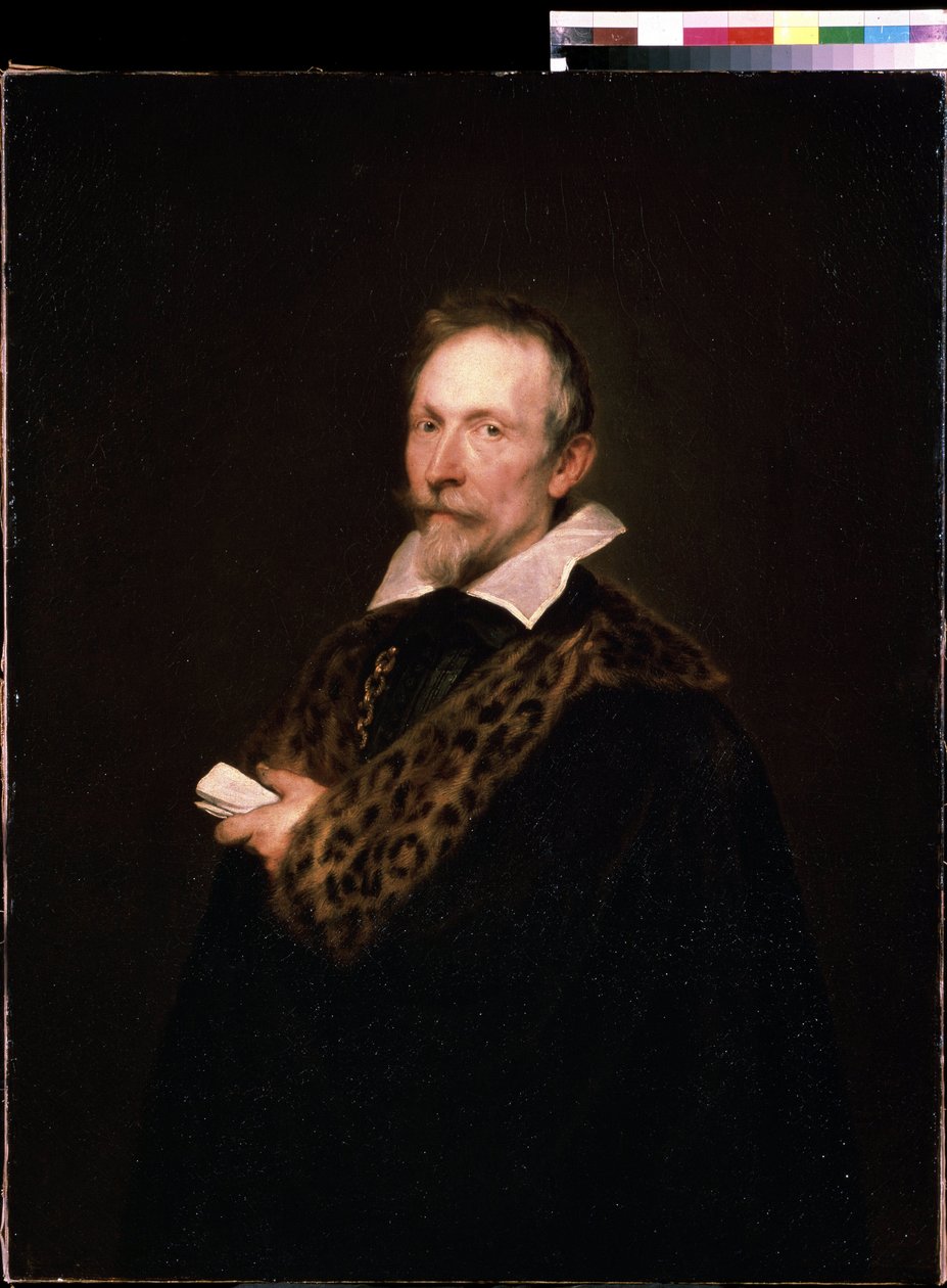 ""Porträtt av diplomaten och intellektuellen Jan Van der Wouver (Waverius) (1574-1636)"" Målning av Antoine van Dyck (eller Athony eller Antoon, Anton eller Anthonis av Anthony van Dyck