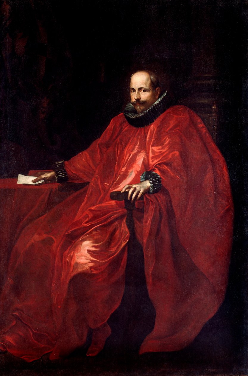 Porträtt av Agostino Pallavicino (1577-1649) i ambassadörsklänning till påven Gregoire XV målning av Antonie Van Dyck (1599-1641) sön 219,5x148 cm Genes, Galleria di Palazzo Bianco av Anthony van Dyck