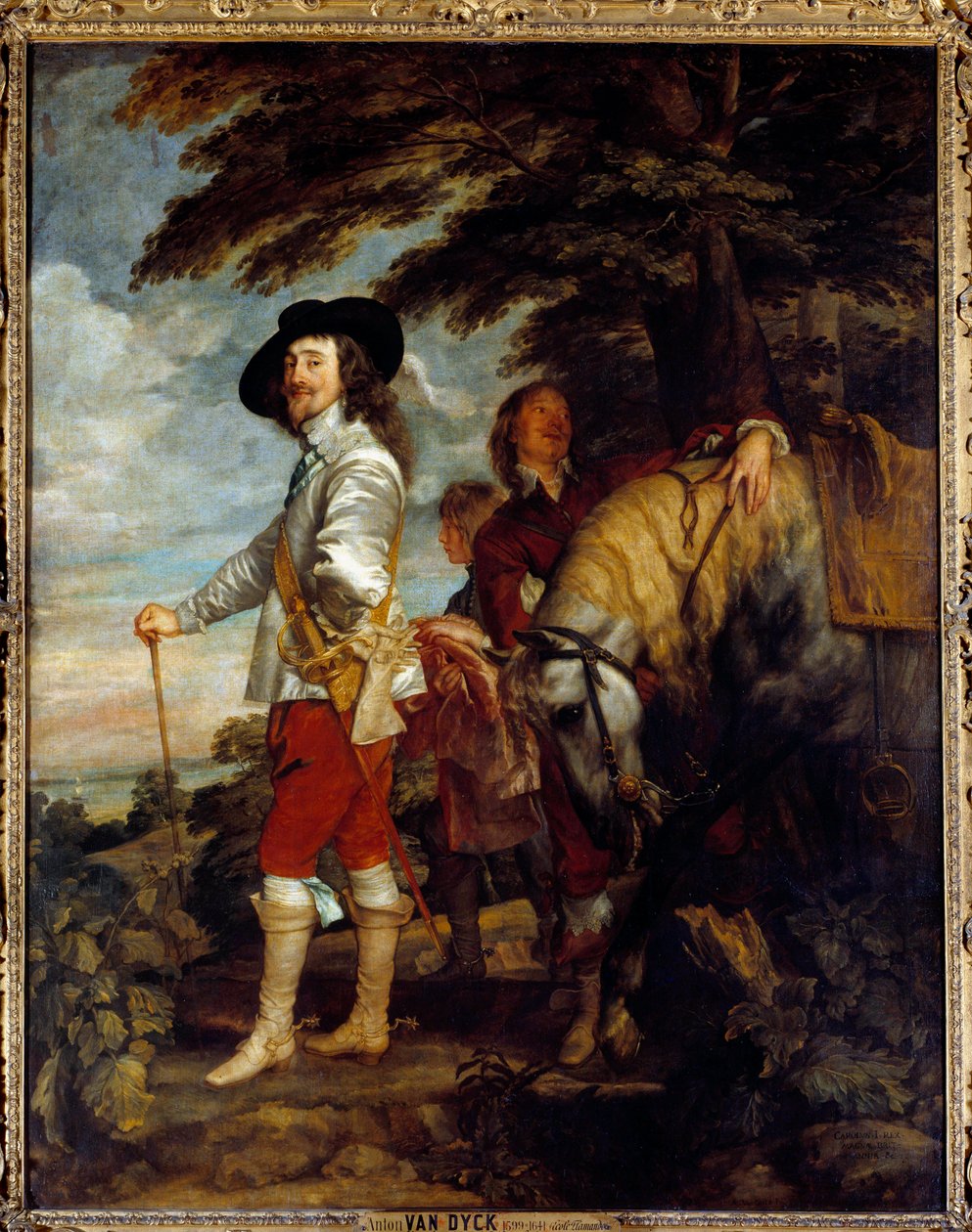 Porträtt av Charles I Stuart (1600 - 1649), kung av England, jakt. Målning av Anton Van Dyck (1599-1641), flamländsk skola av Anthony van Dyck