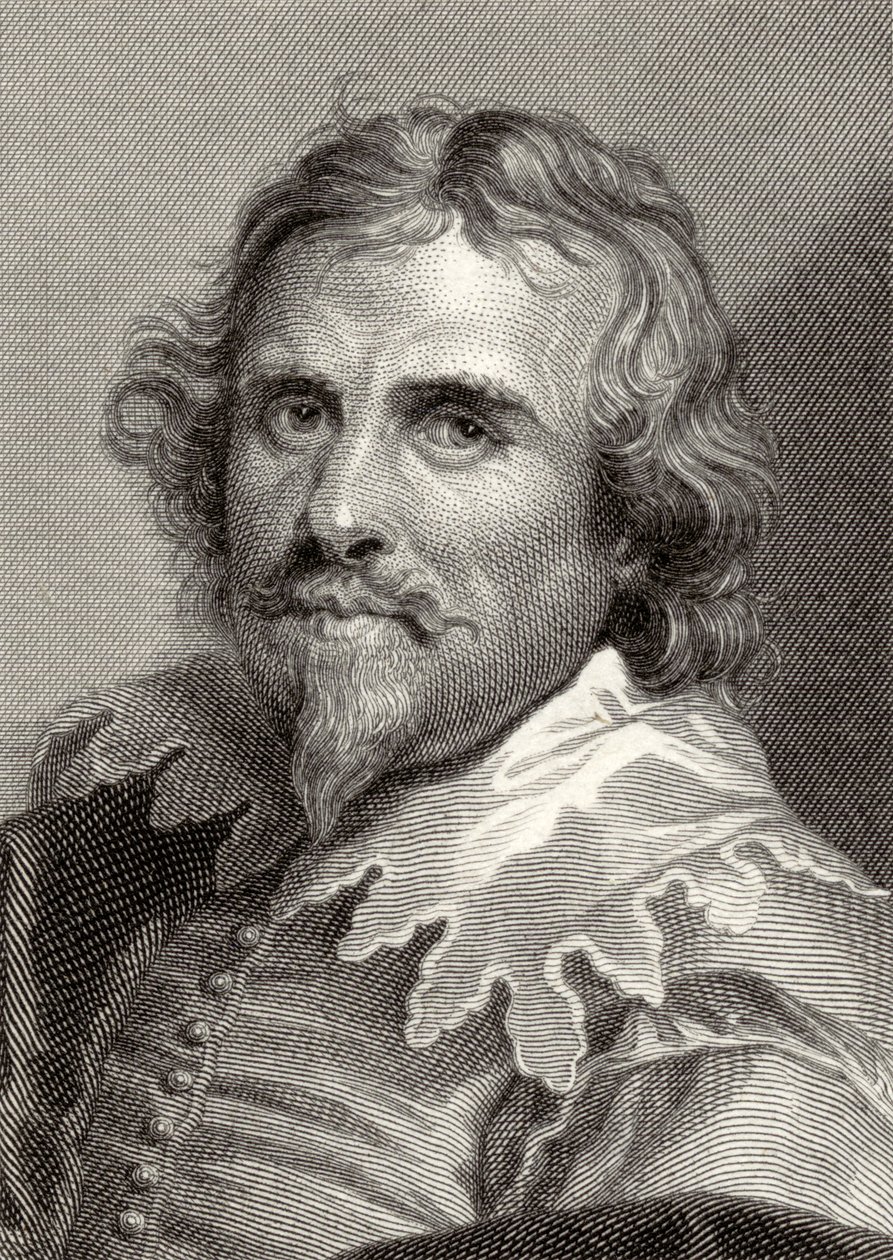 Porträtt av Daniel Mytens (ca 1590-1648) graverad av Edward Smith (gravyr) av Anthony van Dyck