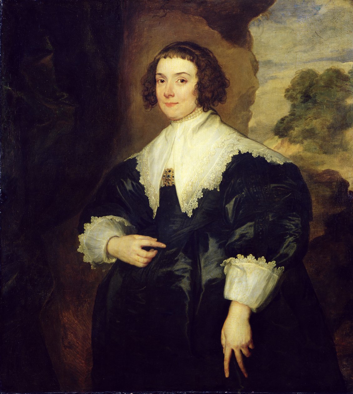Portrait of Isabella van Assche, Wife of Justus van Meerstraten (d.1639) 1634-35  av Anthony van Dyck
