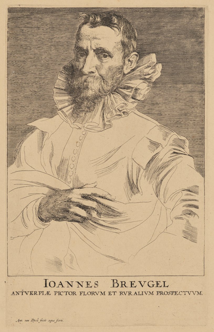 Porträtt av Jan Bruegel den äldre av Anthony van Dyck