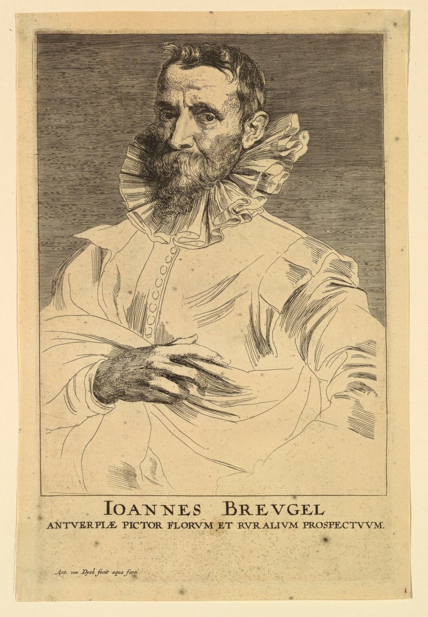Porträtt av Jan Brueghel den äldre, från Icons of Princes of Men av Anthony van Dyck
