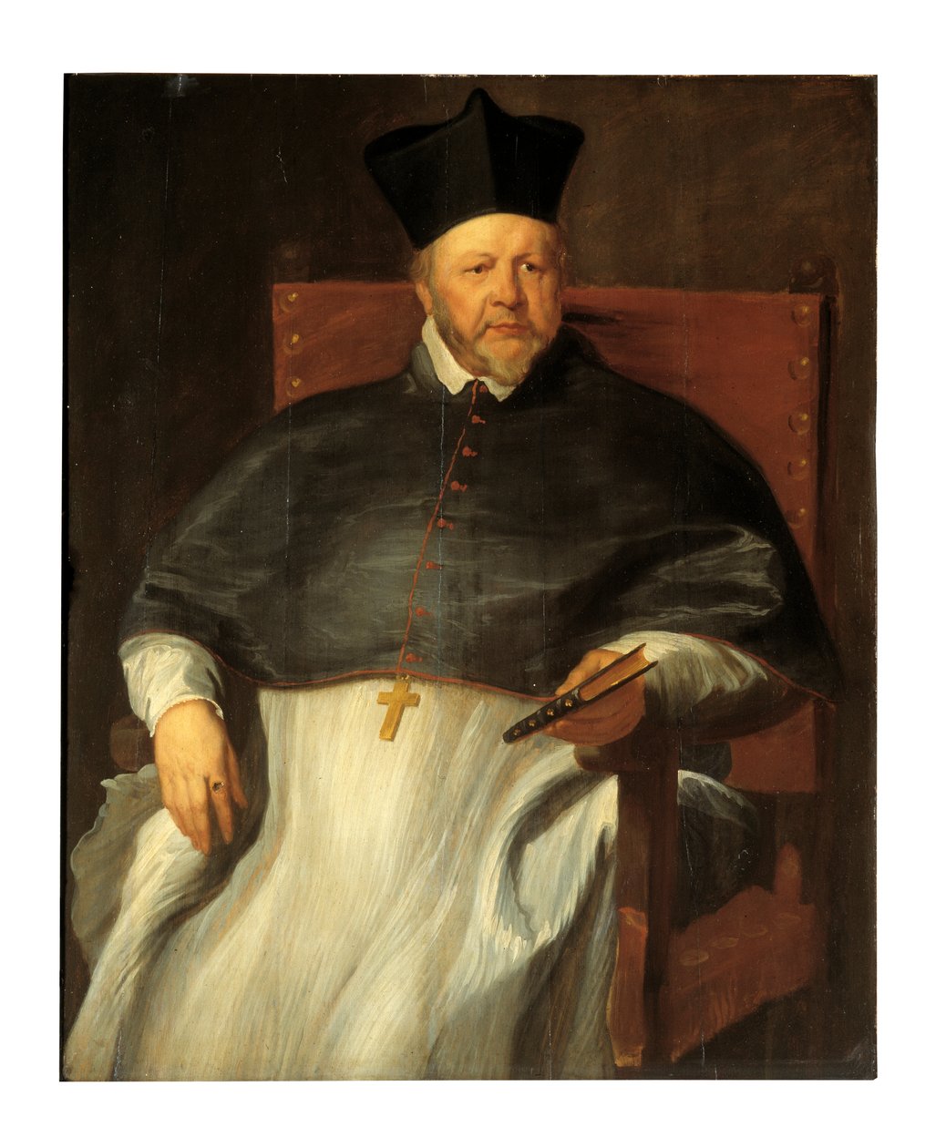 Porträtt av Jan Malderus, biskop av Antwerpen (olja på panel) av Anthony van Dyck