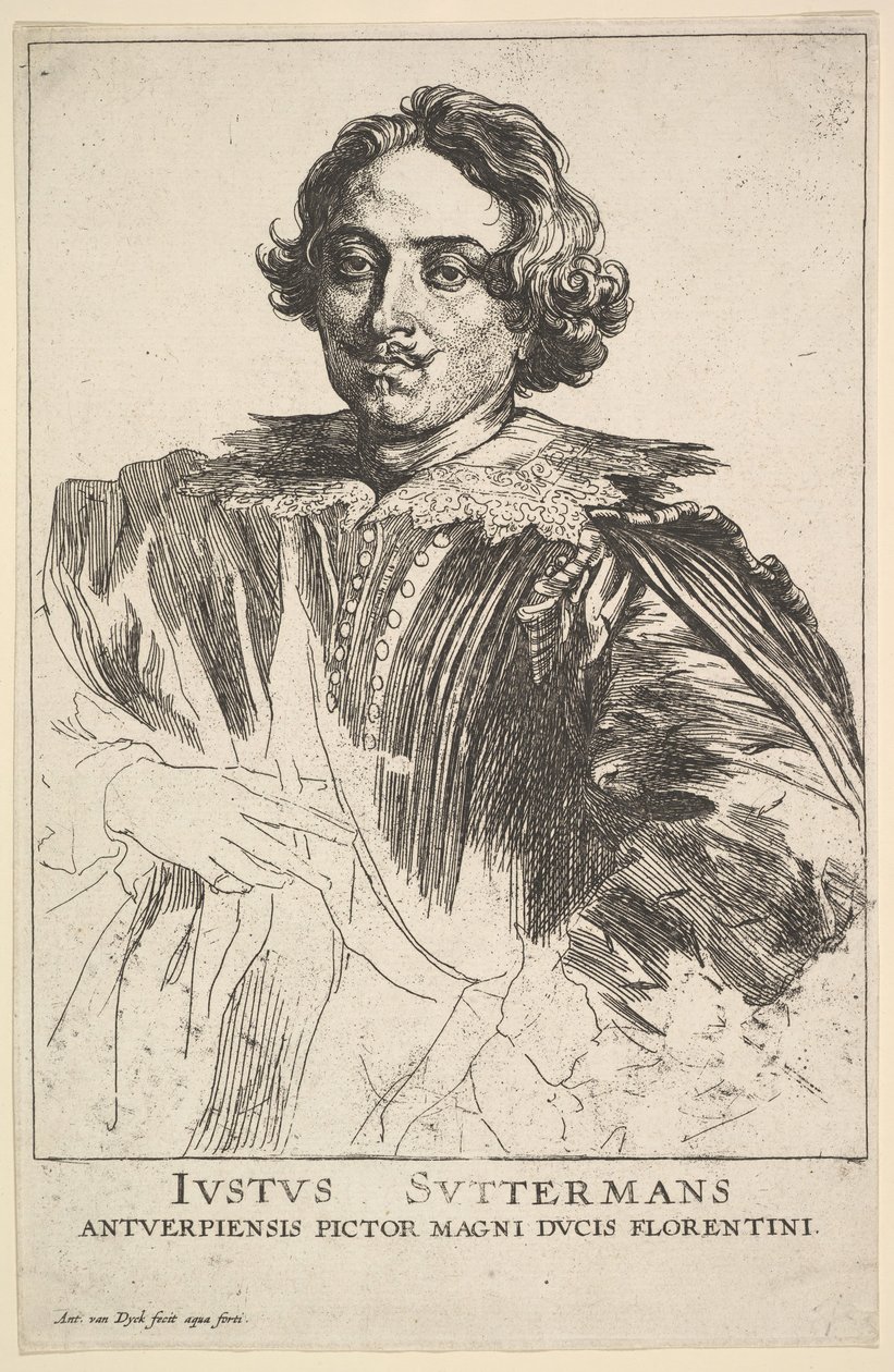 Porträtt av Justus Suttermans, 1600-talet. av Anthony van Dyck