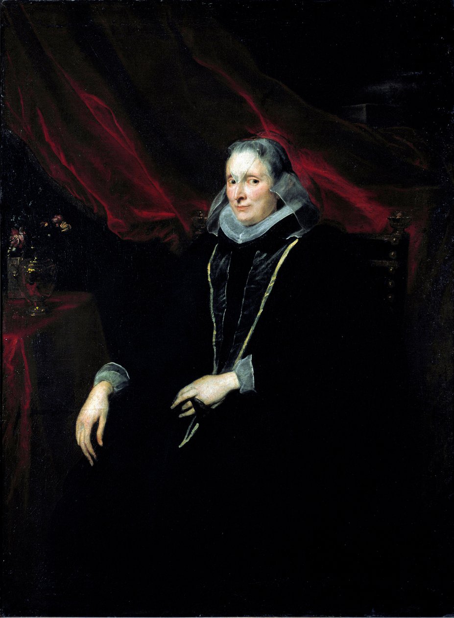 Porträtt av Luigia Cattaneo Gentile målning av Antonie Van Dyck (1599-1641) 1621 cirka sön. 147x112 cm Strasbourg, Musee des Beaux Arts av Anthony van Dyck