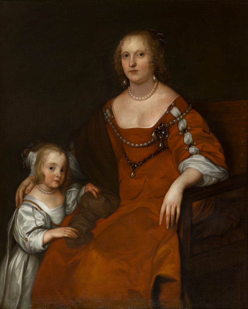 Porträtt av Margaret Howard, grevinnan av Carlisle (1618-1664) och Lady Diana Russell, som blev Lady Allington (1652-1701), ca 1654-53 (olja på duk) av Anthony van Dyck