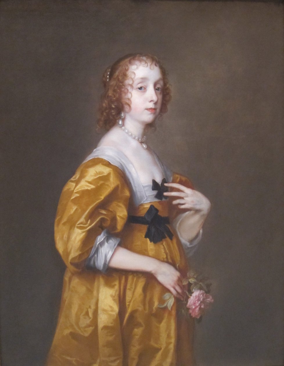 Porträtt av Mary Stewart, hertiginna av Richmond och hertiginna av Lennox (1622-1685), tidigare Lady Mary Villiers av Anthony van Dyck