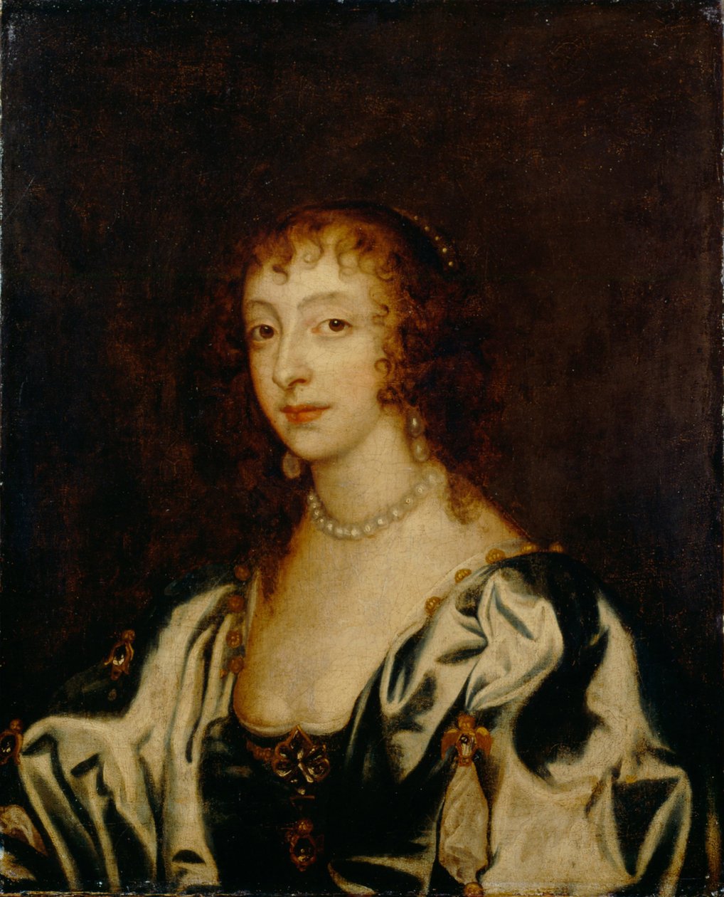 Porträtt av drottning Henrietta Maria av Frankrike 1609-1669, 1666 av Anthony van Dyck