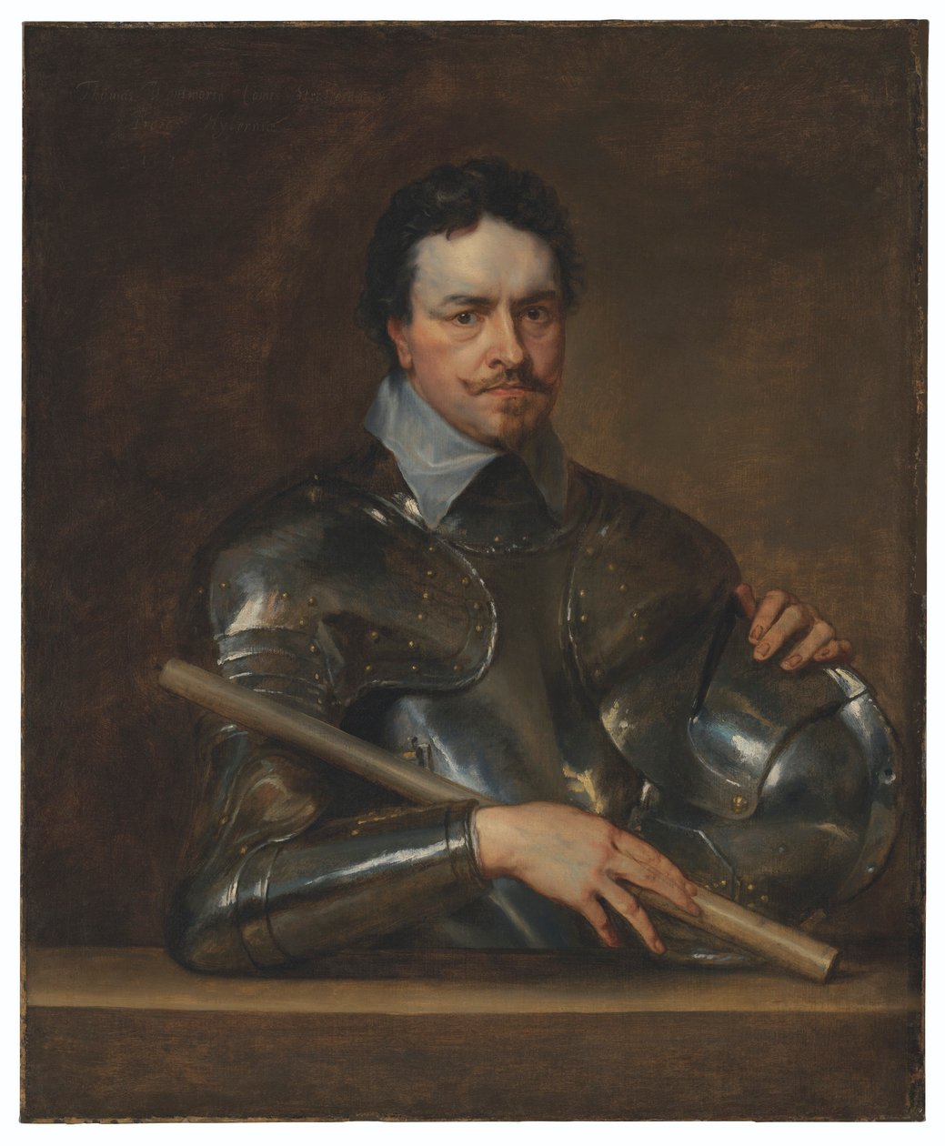 Porträtt av Thomas Wentworth, 1:e earl av Strafford (1593-1641), halvfigur, i rustning av Anthony van Dyck