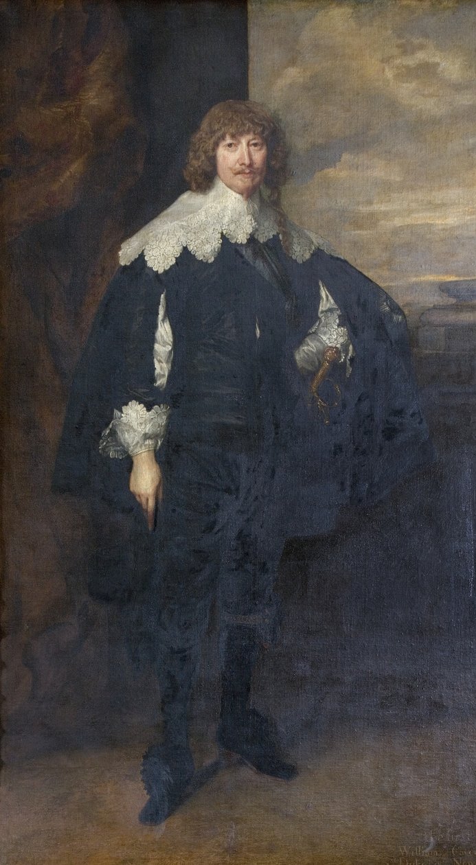 Porträtt av William Cavendish, ändrad med blått skärp av Anthony van Dyck