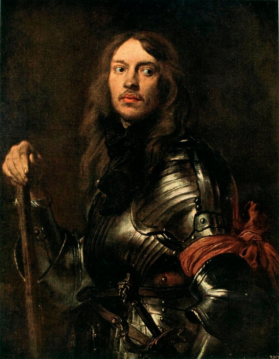 Porträtt av en man i rustning med röd halsduk av Anthony van Dyck