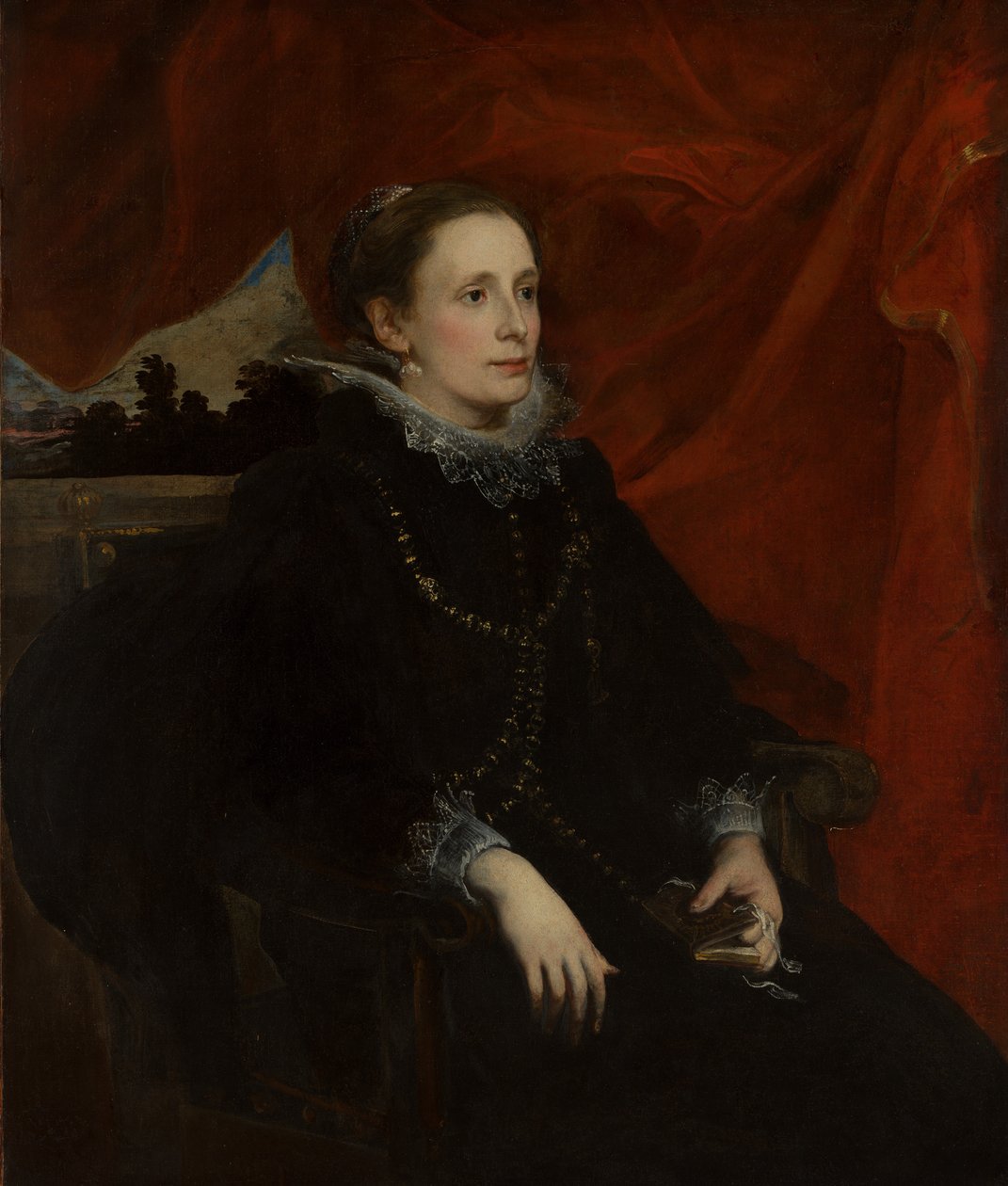 Porträtt av en kvinna, kallad Marchesa Durazzo, troligen ca. 1622-25. av Anthony van Dyck