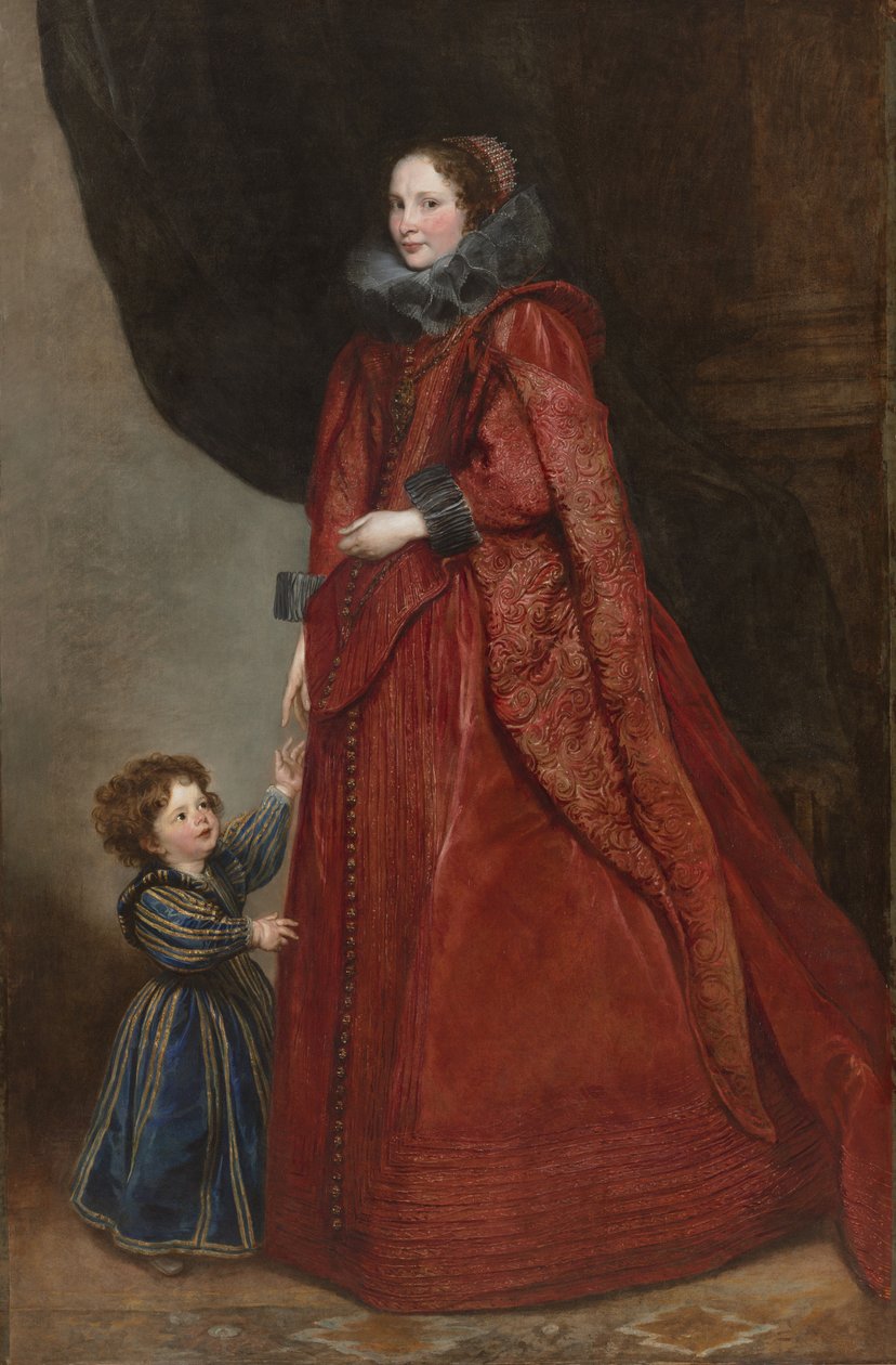 Porträtt av en kvinna och ett barn, ca 1623-25 (olja på duk) av Anthony van Dyck