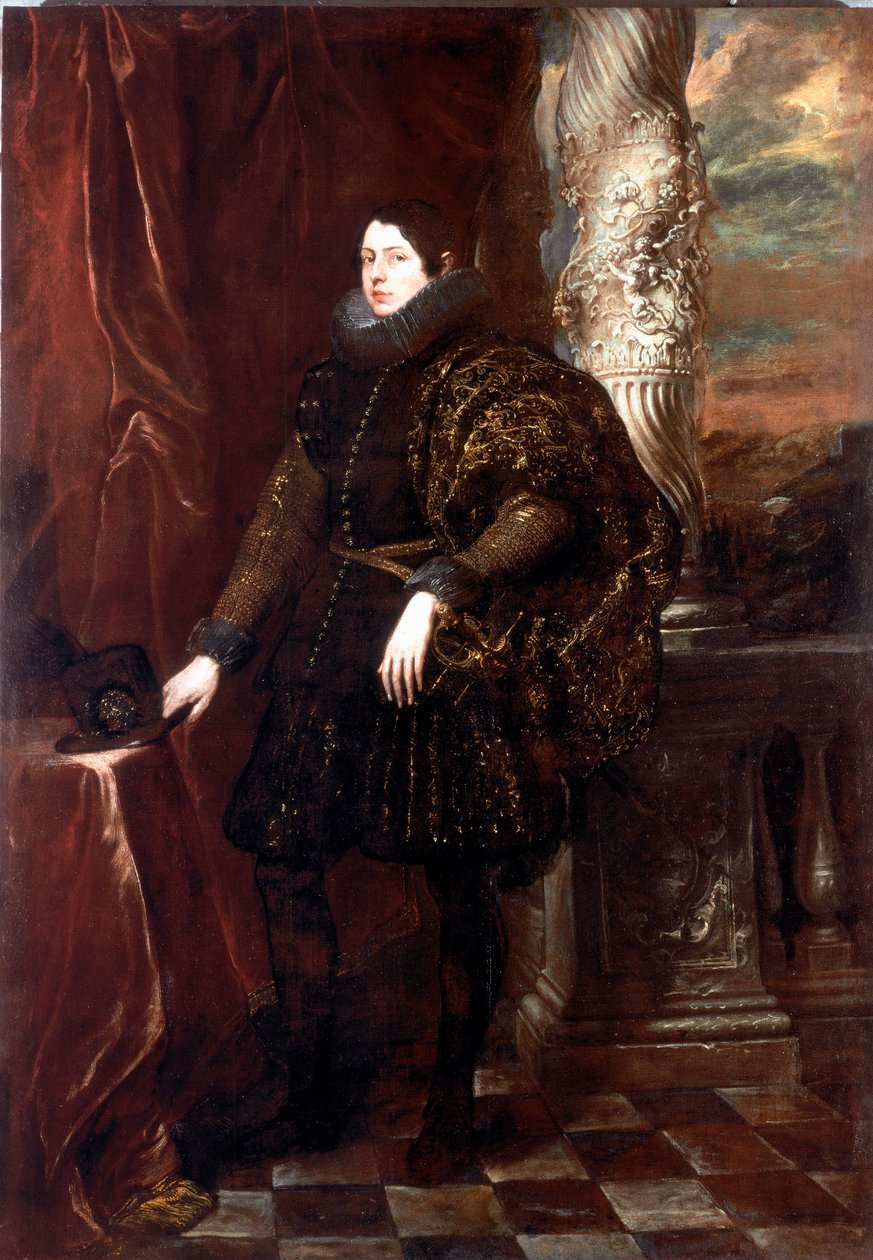 Porträtt av en gentleman i familjen Spinola eller porträtt av en ung patricier Målning av Antonie Van Dyck (1599-1641) 1623-1625 ca. Sol. 243x170 cm Genes, Galleria di Palazzo Rosso av Anthony van Dyck