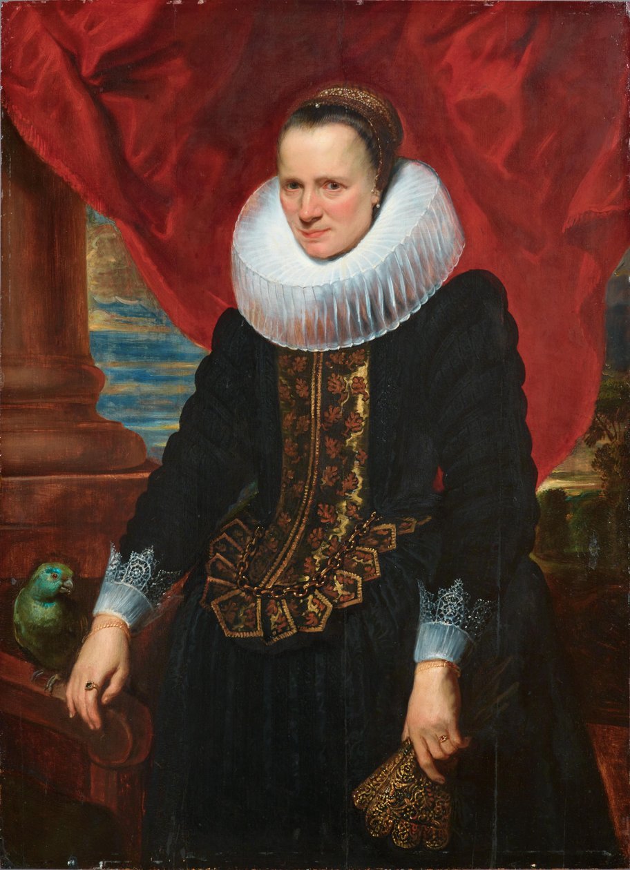 Porträtt av en kvinna med stor ruff av Anthony van Dyck