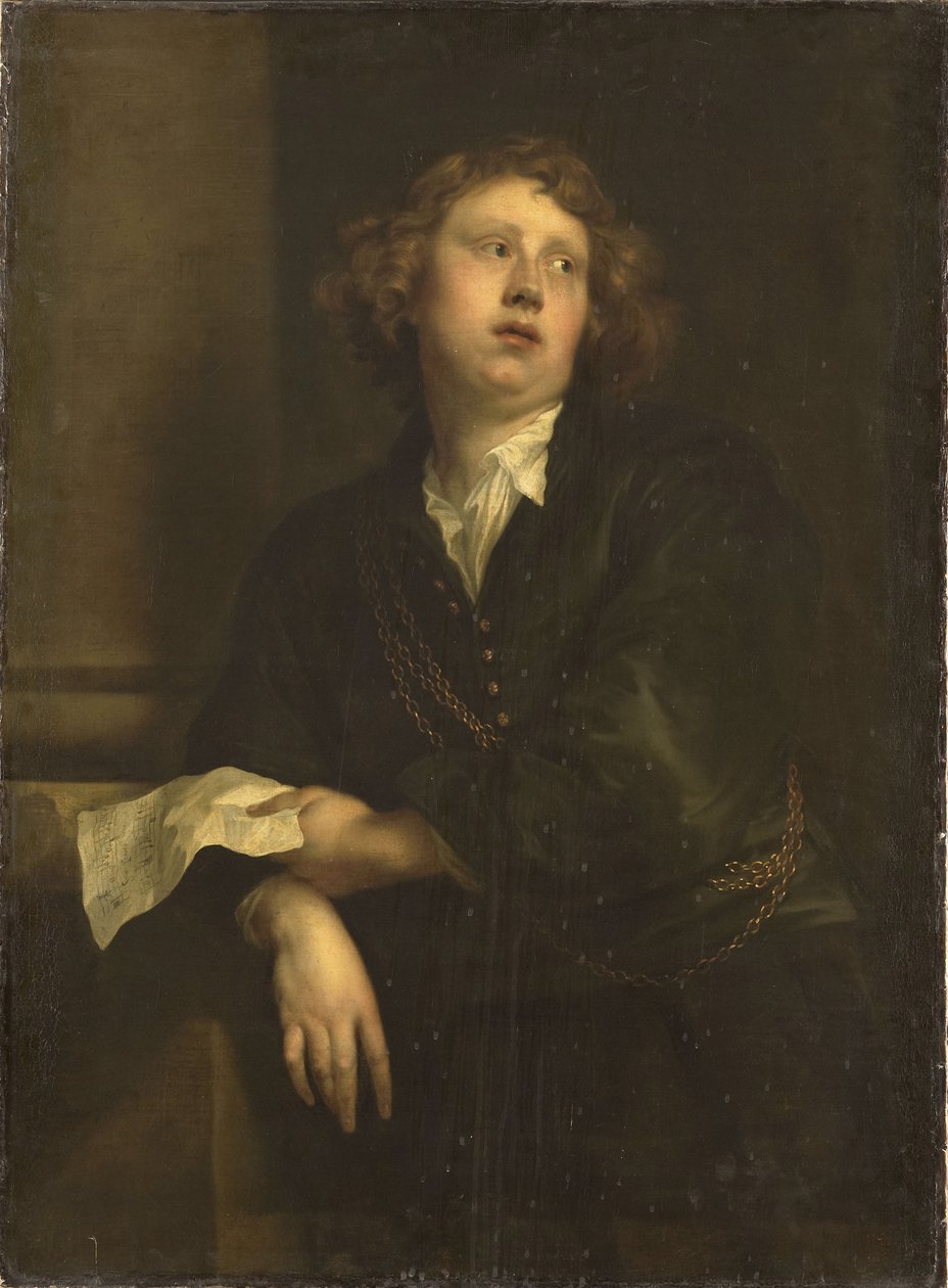 Porträtt av kompositören Henricus Liberti 1628-1661, ca 1630 av Anthony van, Dyck