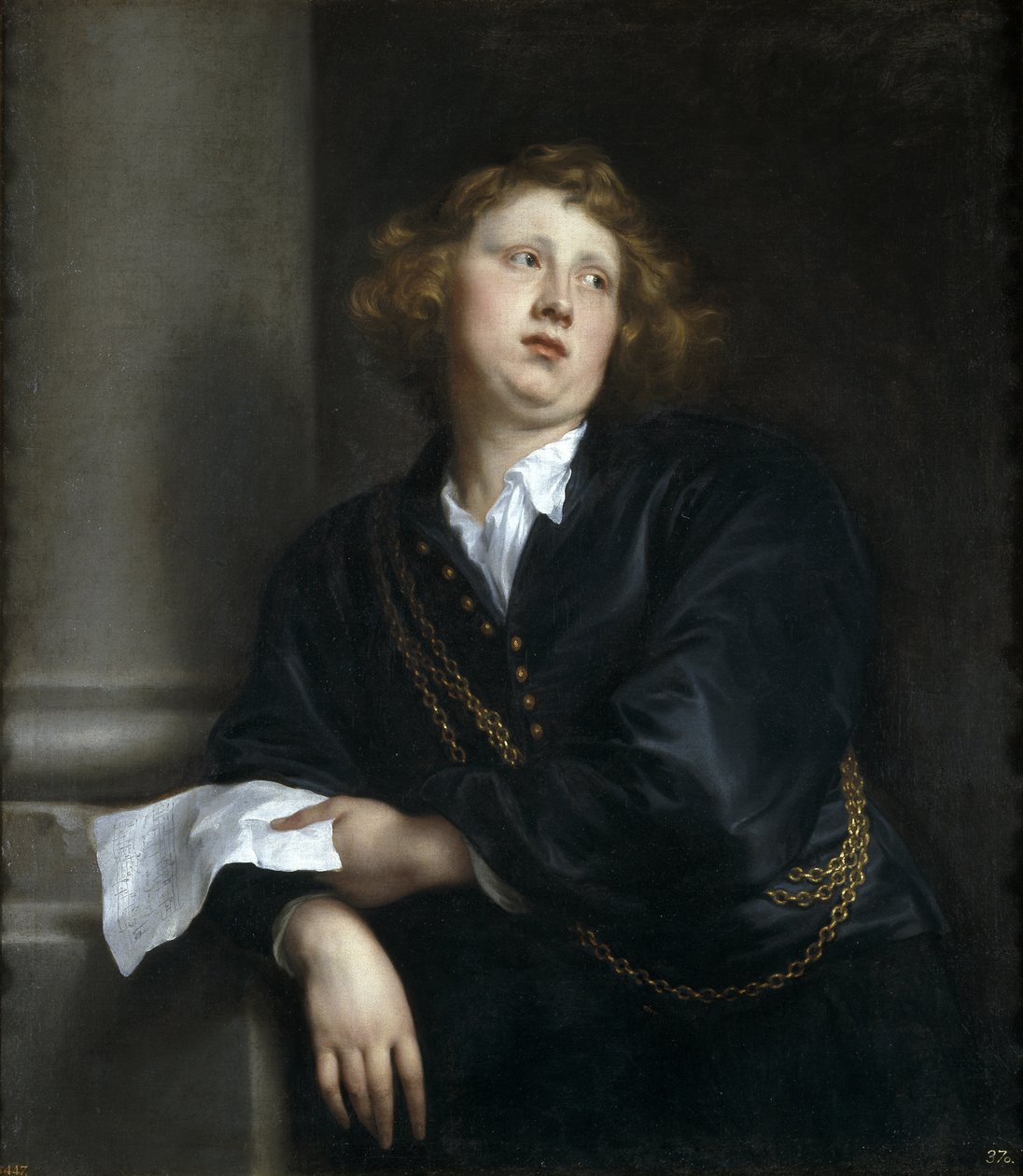 Porträtt av tonsättaren och organisten Henricus Liberti 1610-1669 av Anthony van Dyck