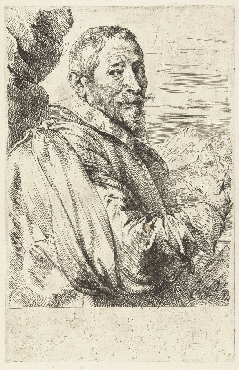 Porträtt av Joos de Momper av Anthony van Dyck