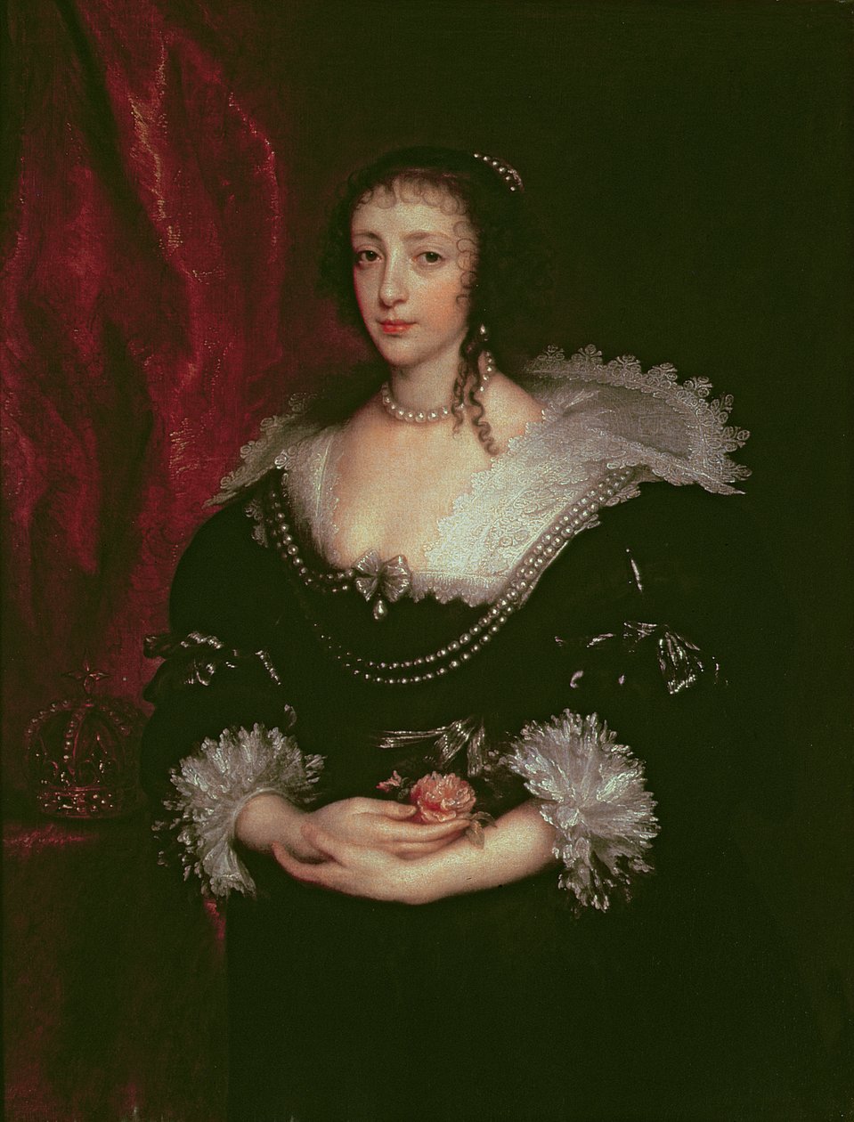 Drottning Henrietta Maria (1609-1669), drottning gemål av Charles I av England, 1632 av Anthony van Dyck