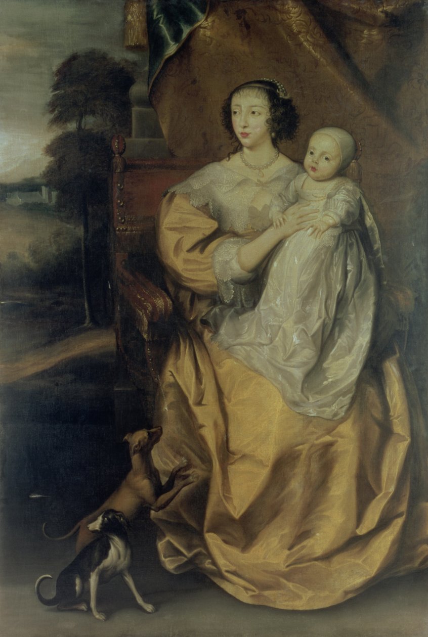 Drottning Henrietta Maria (1609-69) ca 1640 av Anthony van Dyck