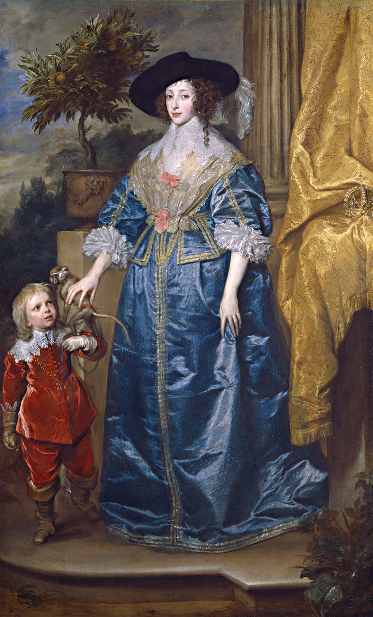 Drottning Henrietta Maria med Sir Jeffrey Hudson av Anthony van Dyck