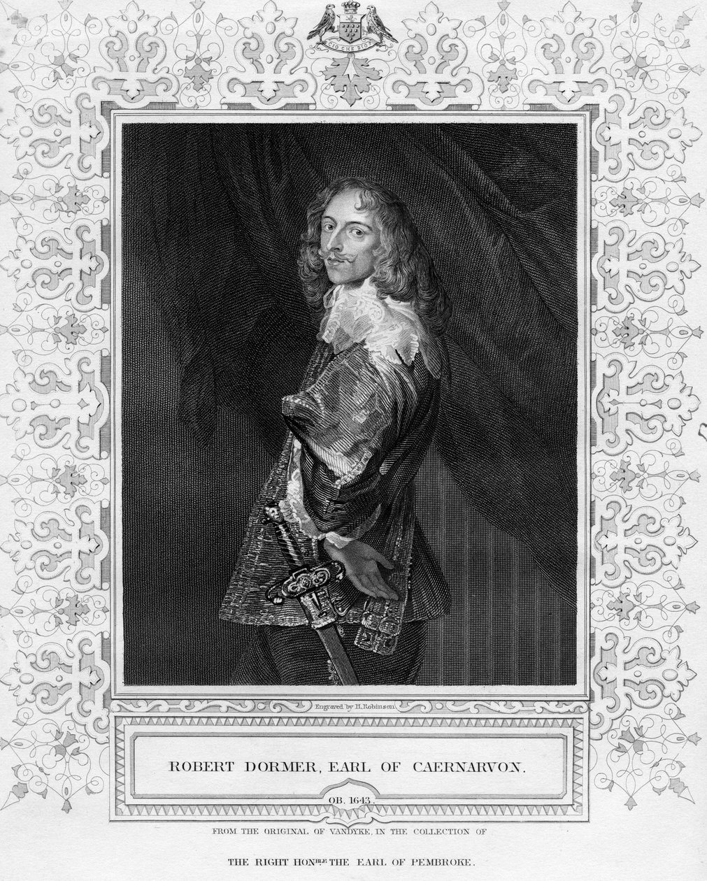 Robert Dormer, Earl o Carnarvon, lolomi na faia e H. Robinson, ata mai 