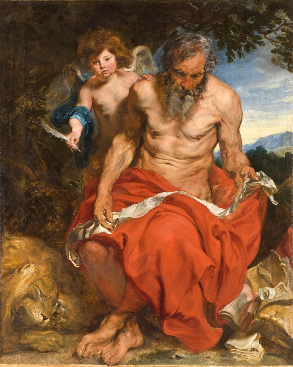 Sankt Hieronymus, ca 1620 (olja på duk) av Anthony van Dyck