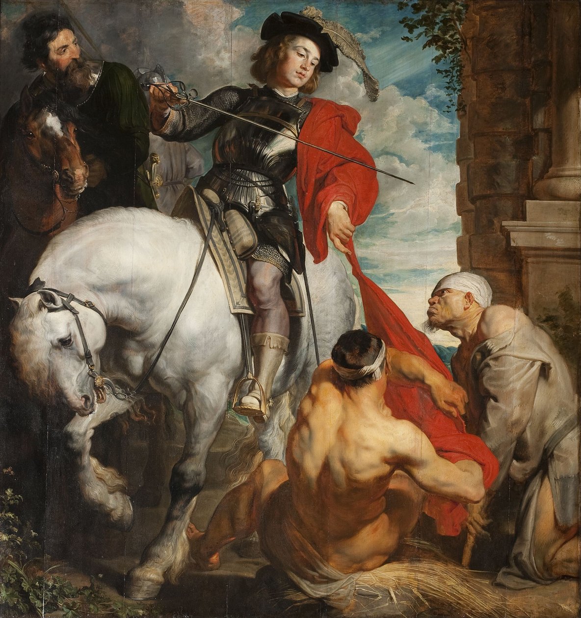 Sankt Martin av Tours delar sin mantel av Anthony van Dyck