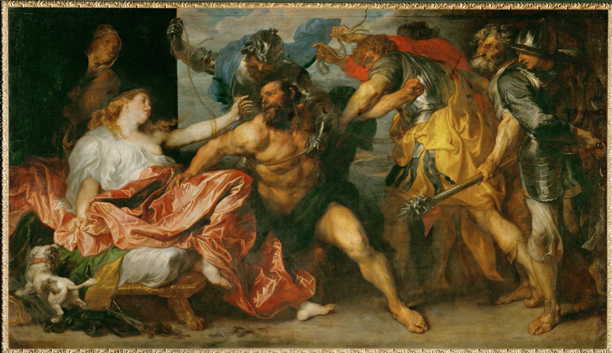 Samson tillfångatagen (målning på duk) av Anthony van Dyck