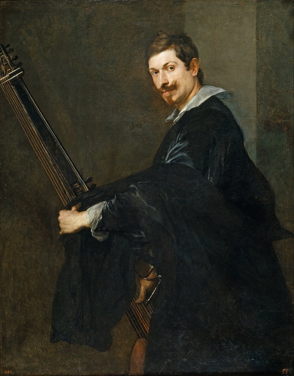 Spanska: Hombre con laúd Man med luta av Anthony van Dyck