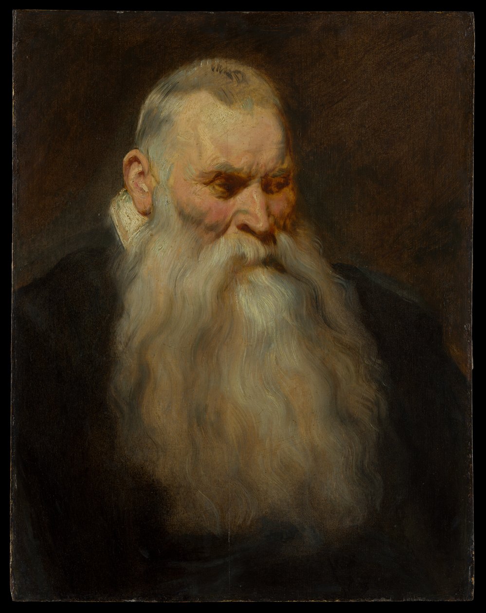 Huvudstudie av en gammal man med vitt skägg av Anthony van Dyck
