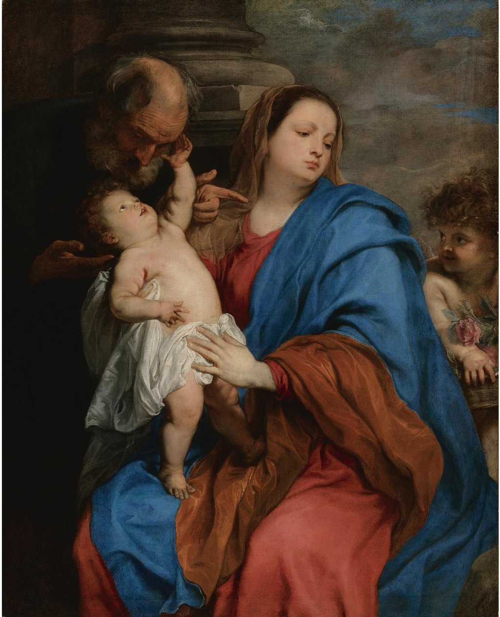 Den heliga familjen med en ängel av Anthony van Dyck