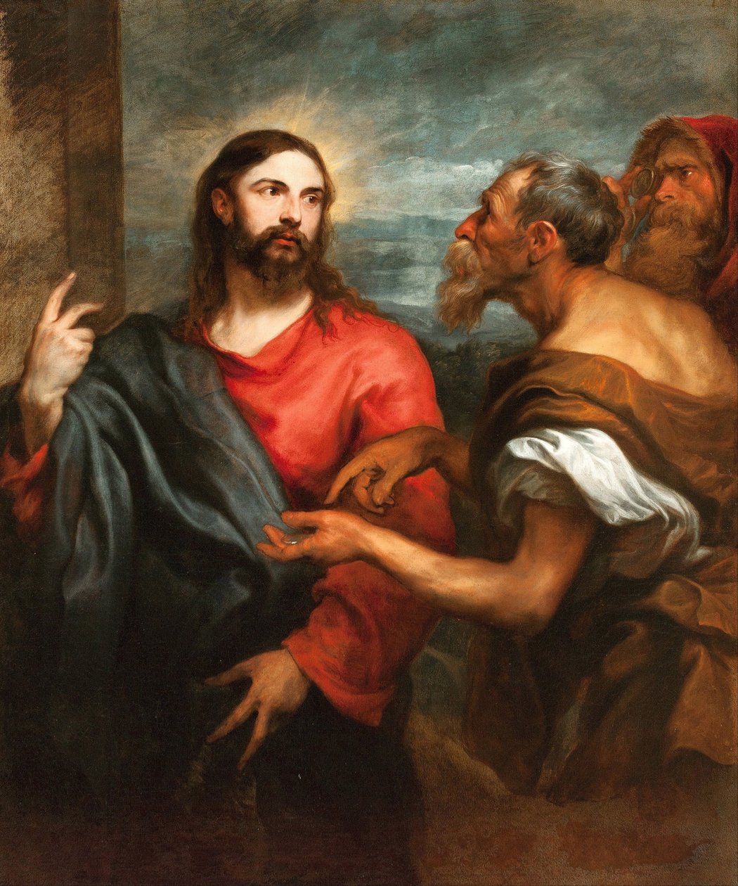 The Tribute Money - Dyck, Sir Anthonis, skåpbil (1599-1641) - ca 1625 - Olja på duk - 147x135 - Musei di Strada Nuova, Genua av Anthony van Dyck