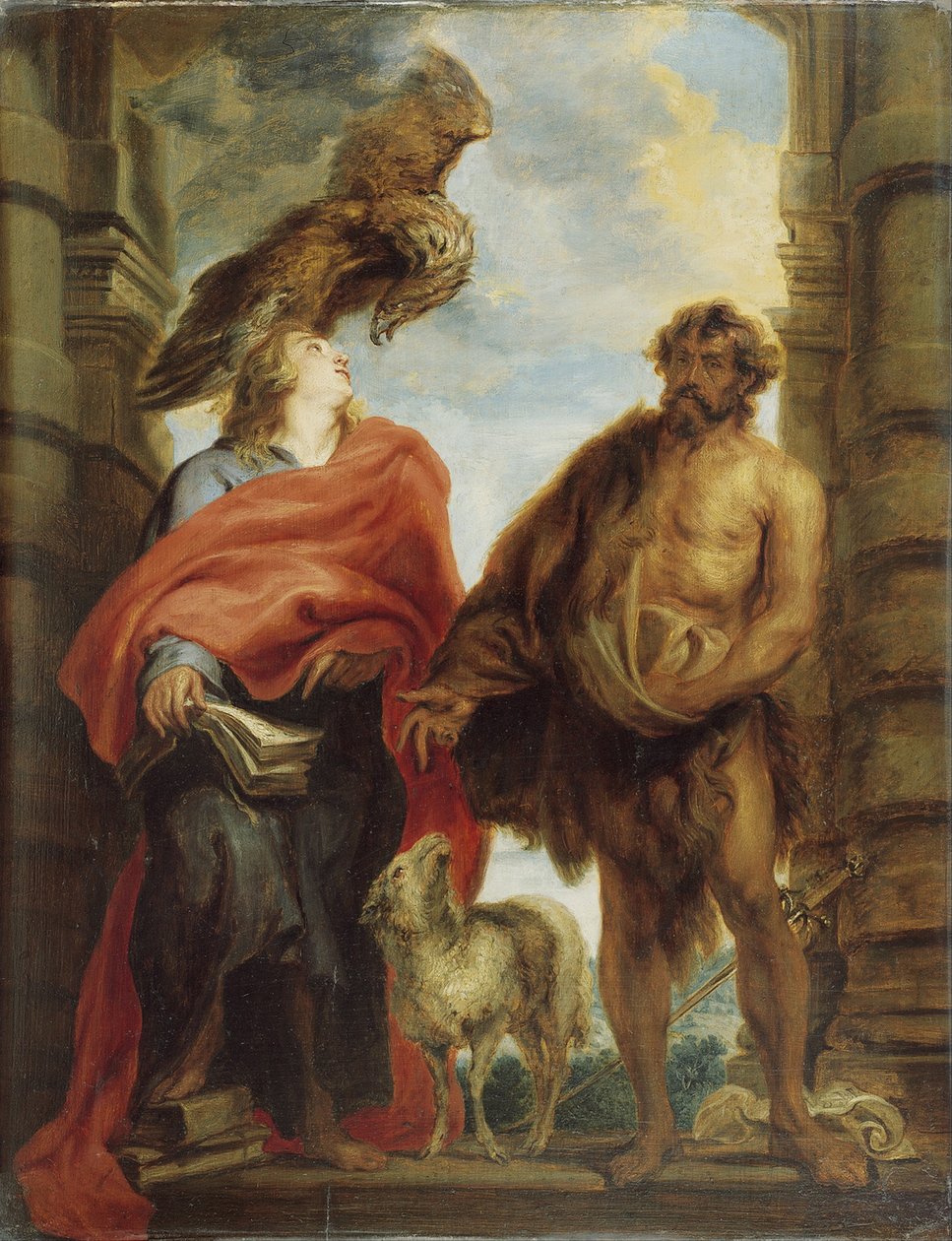 De två heliga heliga Johannes av Anthony van Dyck