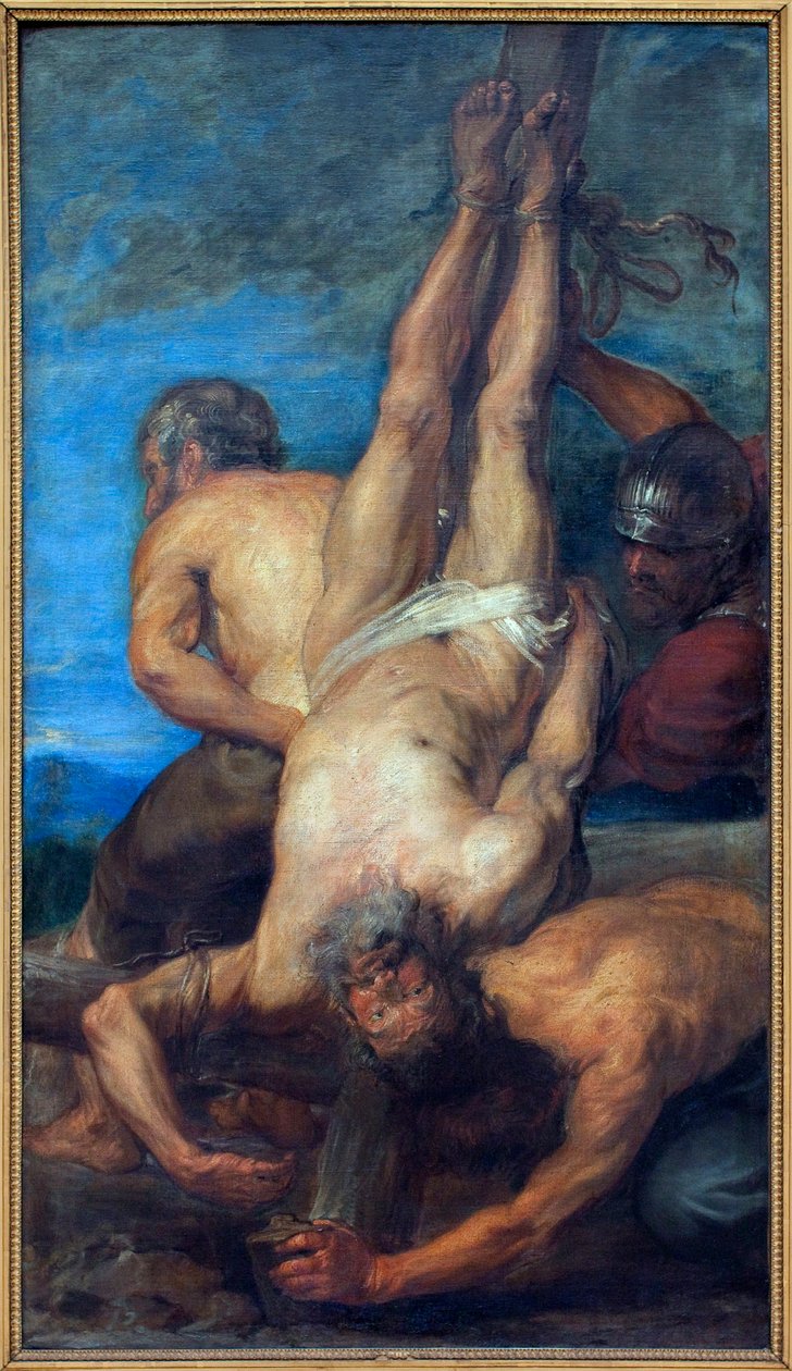 Peters martyrskap. Målning tillskriven Antoon Van Dyck (1599-1641), olja på duk av Anthony van Dyck