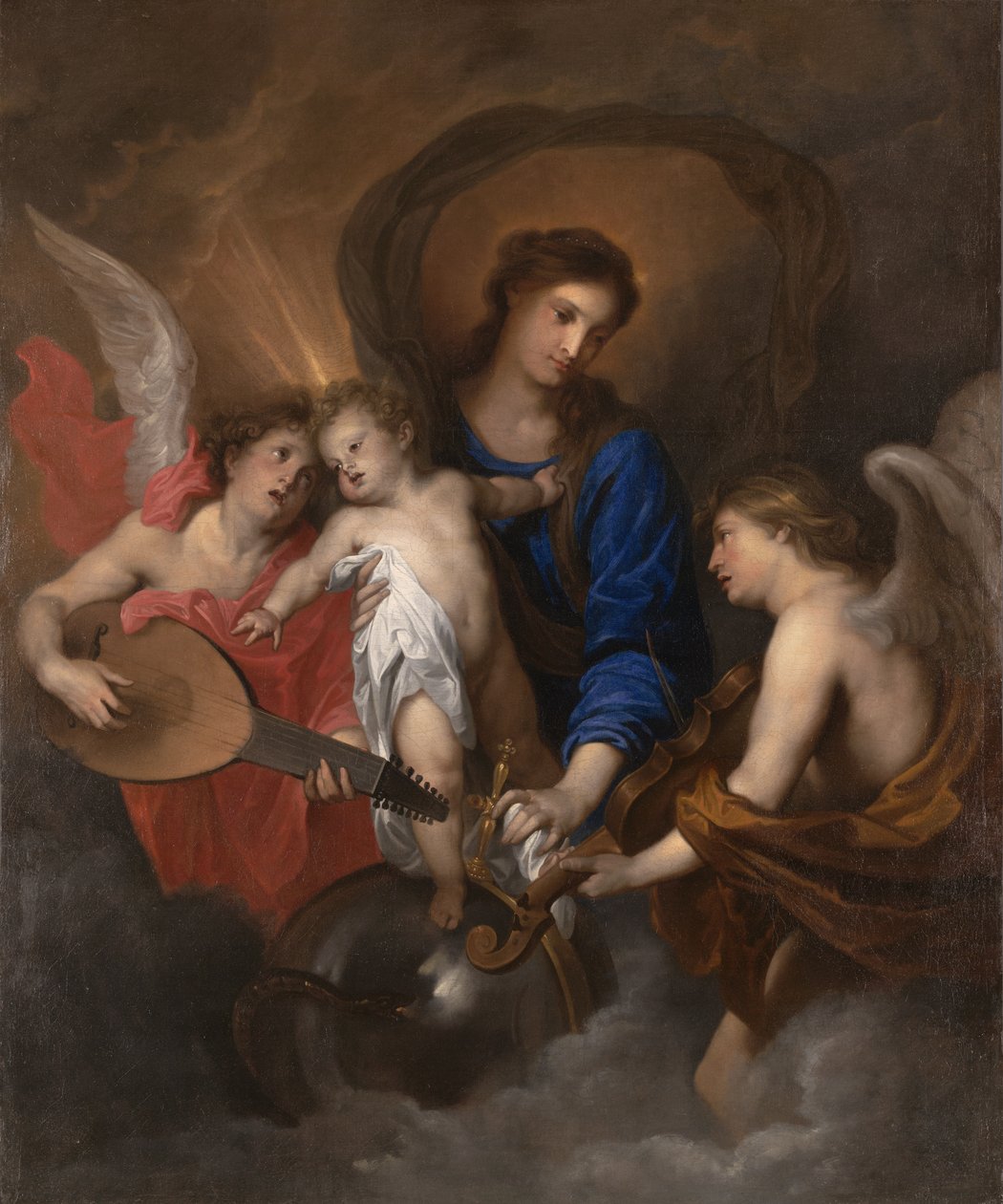 Jungfru och barn med musikskapande änglar, c.1630 av Anthony van Dyck