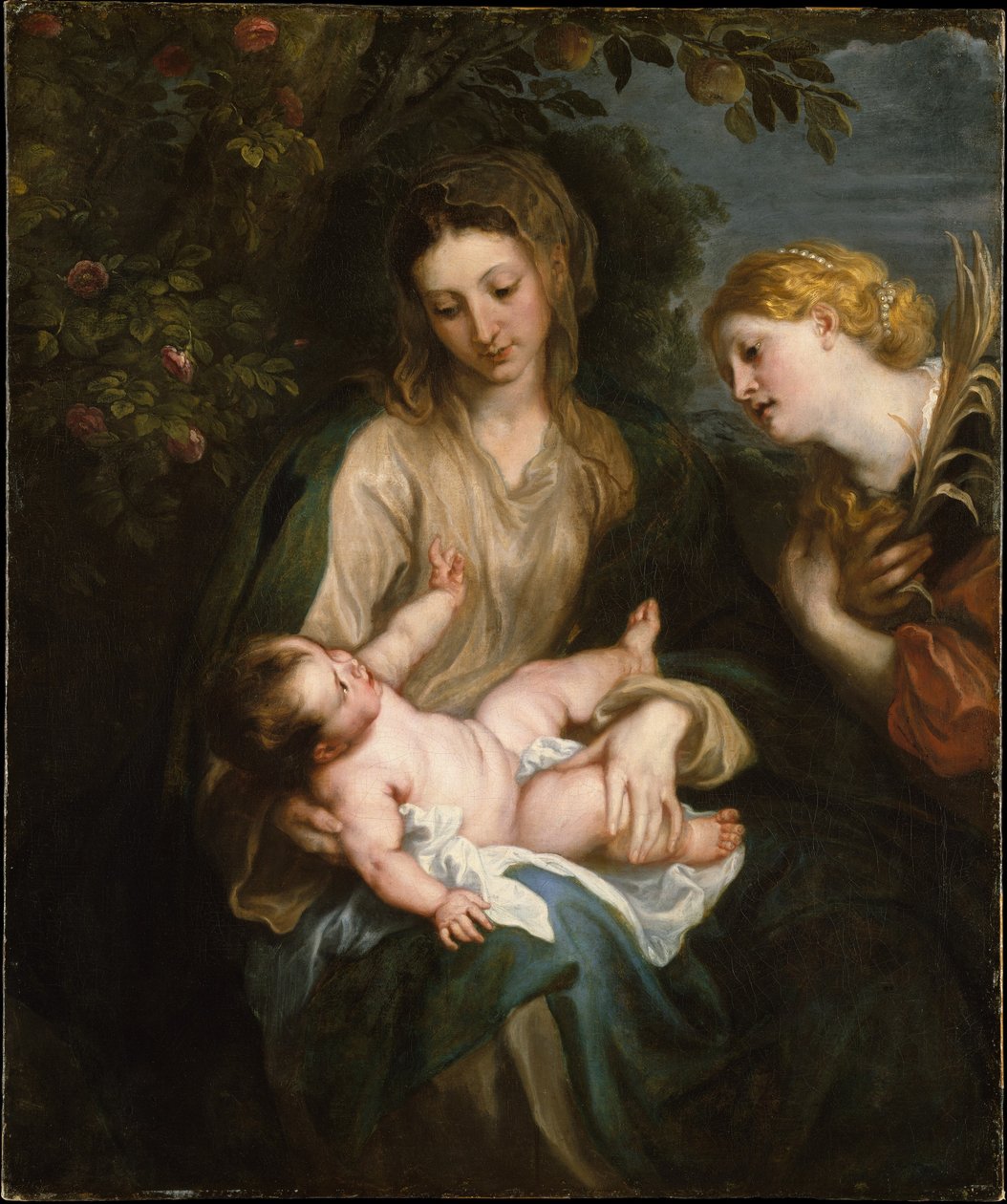 Jungfru med barn och Sankta Katarina av Alexandria av Anthony van Dyck
