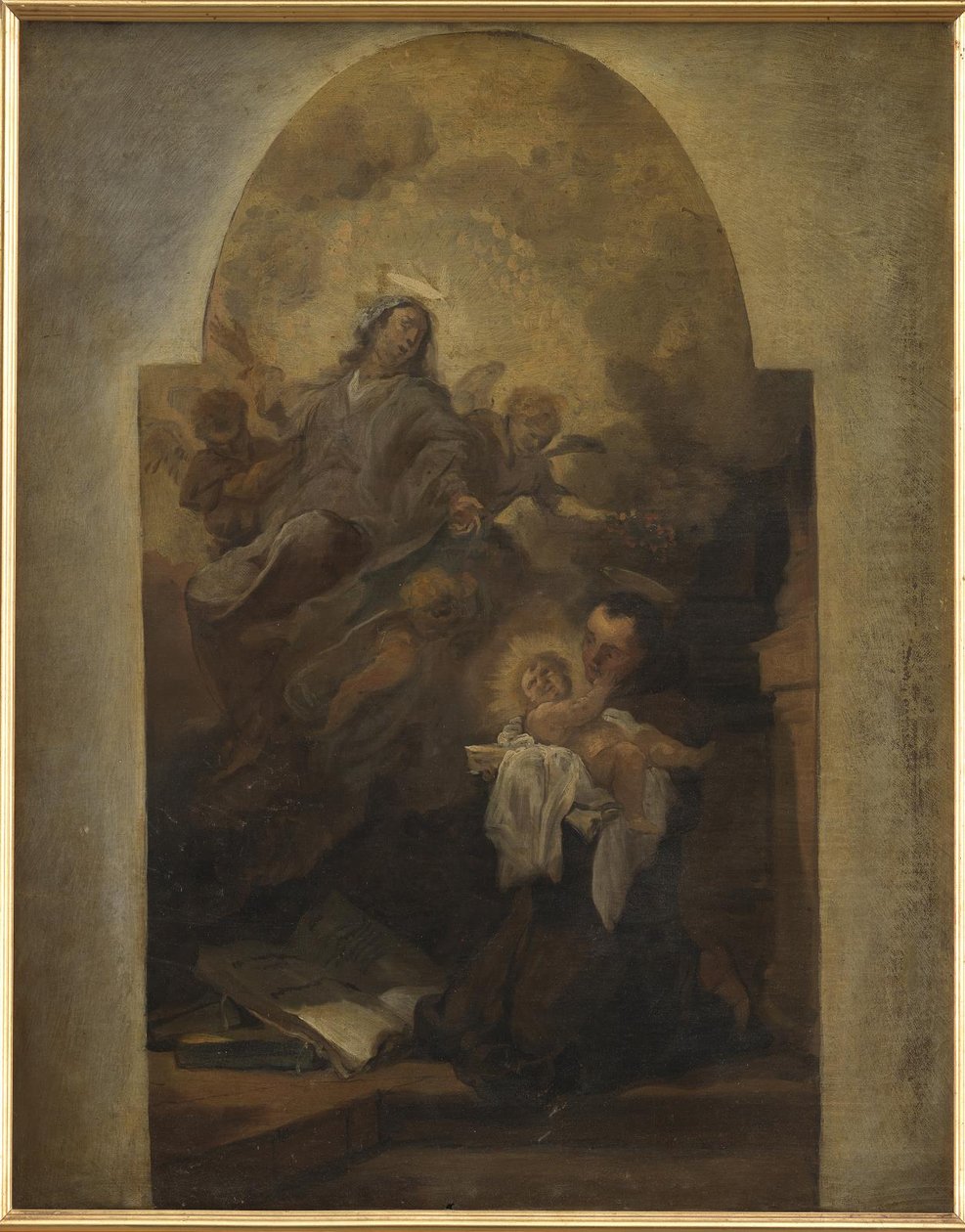 Jungfru och barn med Saint Francis av Anthony van Dyck